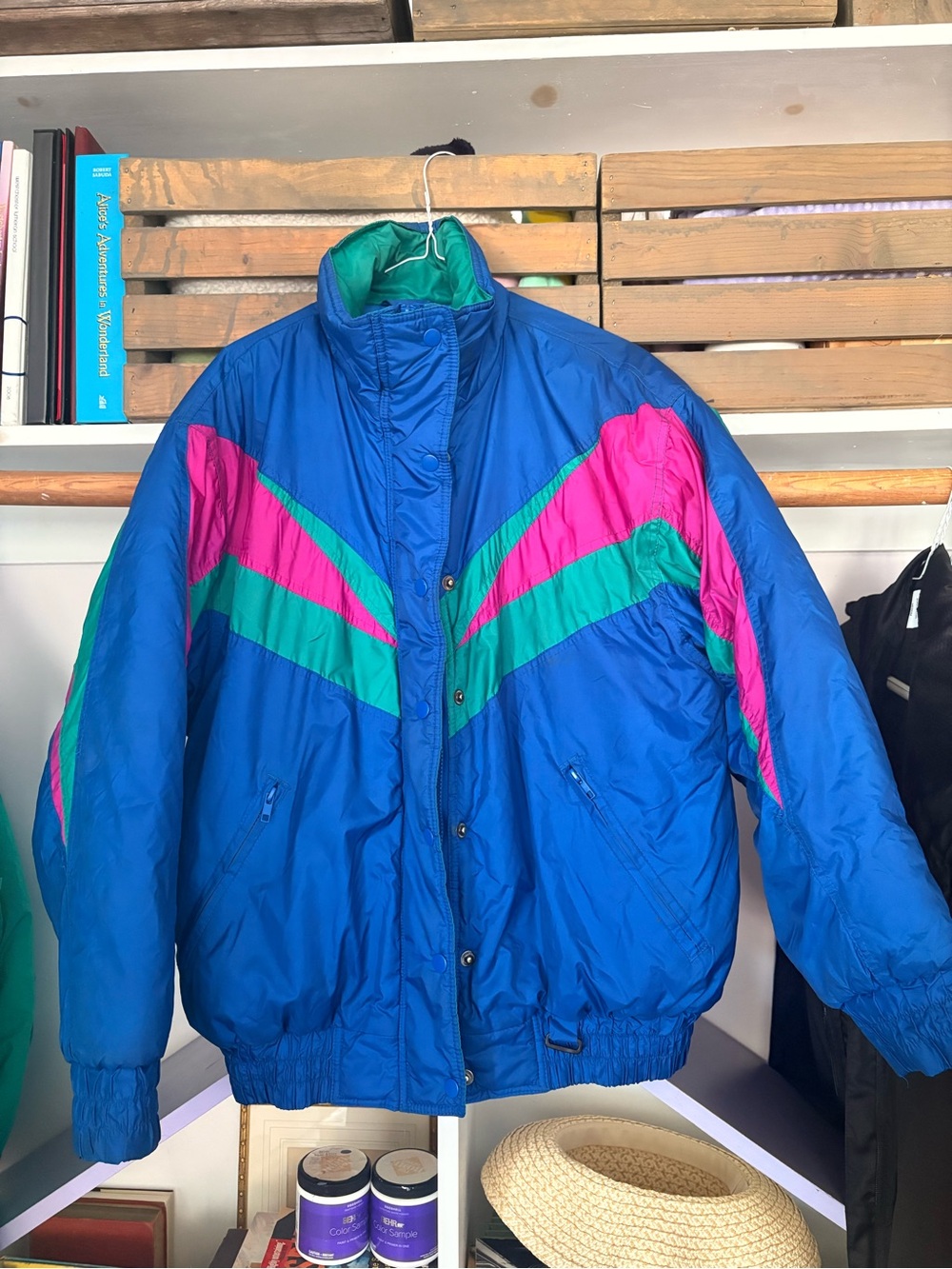 Vintage Colorblock Puffer Jacket